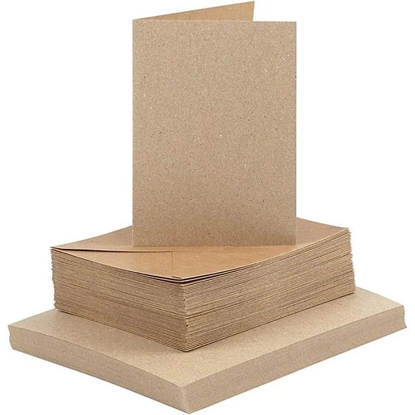 Kort og kuverter, kort 10,5 x 15 cm, kuvert 11,5 x 16,5 cm, 50 sæt